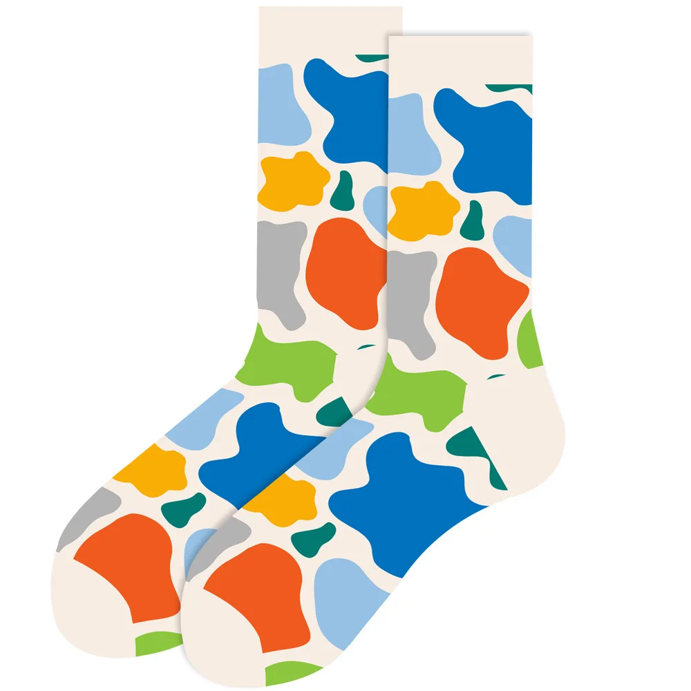 2023 Autumn winter new animal middle tube socks geometric men\'s socks funny skull socks smiling face female socks