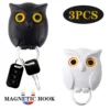 Hooks  Owl Magnetic Key Hook Auto Blinking Cute Hooks No Punch Storage Hooks Kitchen Home Wall Decoration Hooks 1
