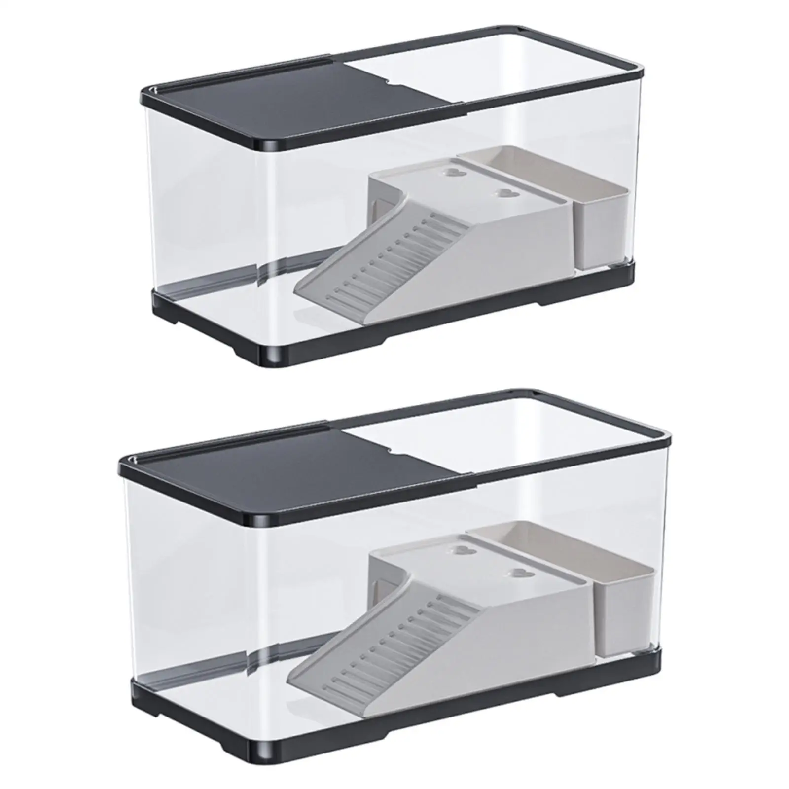 Turtle Tank Multifunction with Cover Sturdy Reptile Habitat with Basking for Frog Tortoises Leopard Amphibians Terrapin