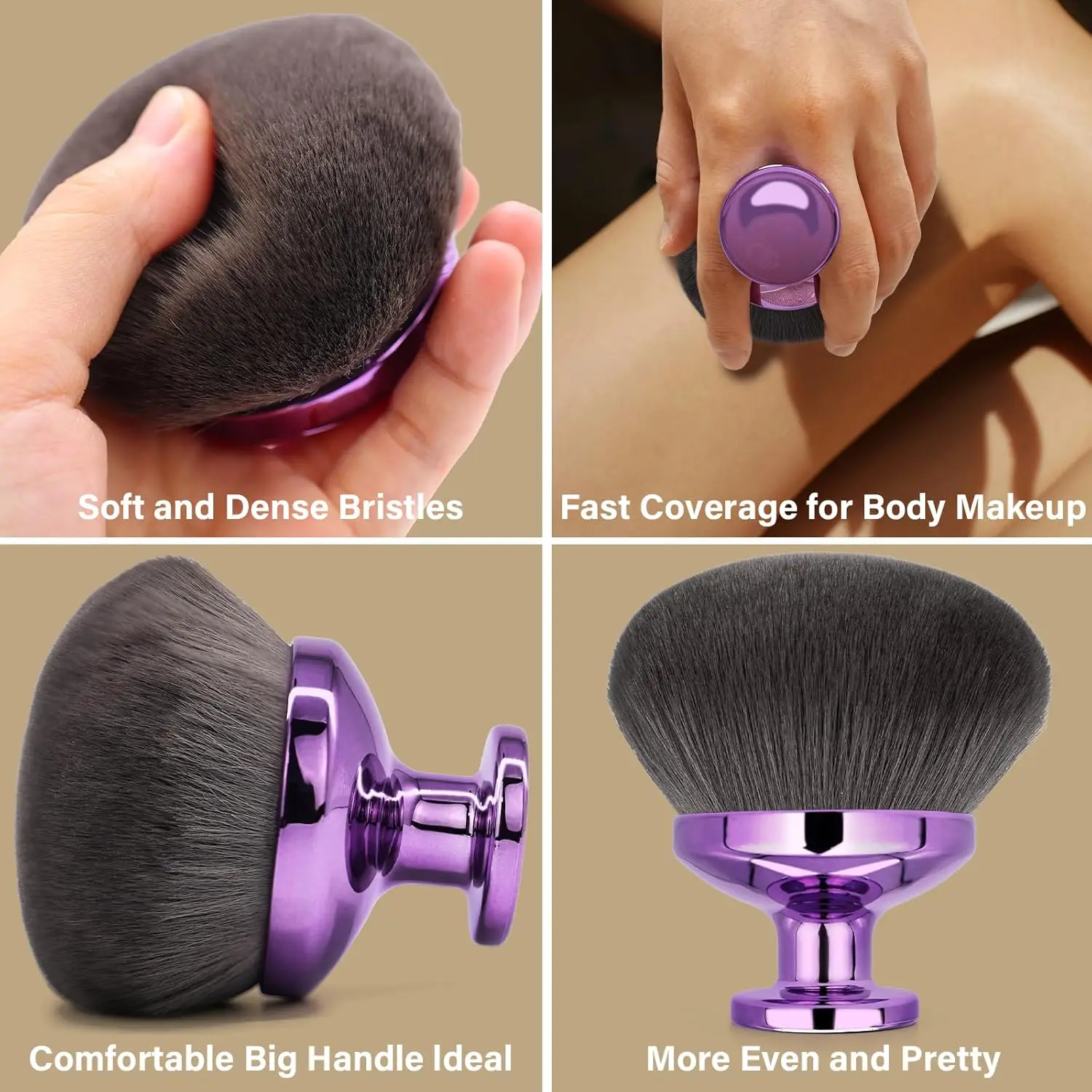 Description Picture 6 of itemOversized Kabuki Body Brush for Self Tanner Application Flawless Bronzer Blending Tool Large Face Body Foundation Brush