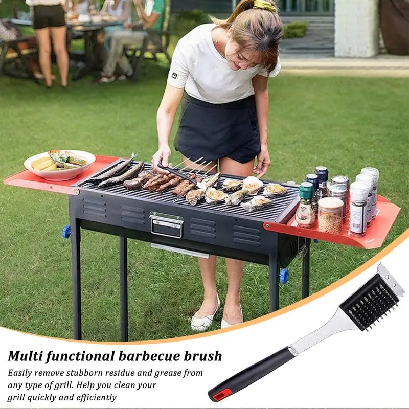 Grill Brush Versatile Grill Cleaning Kit Efficient Scraper Stainless Steel With Handle Scrubber BBQ Brushes For