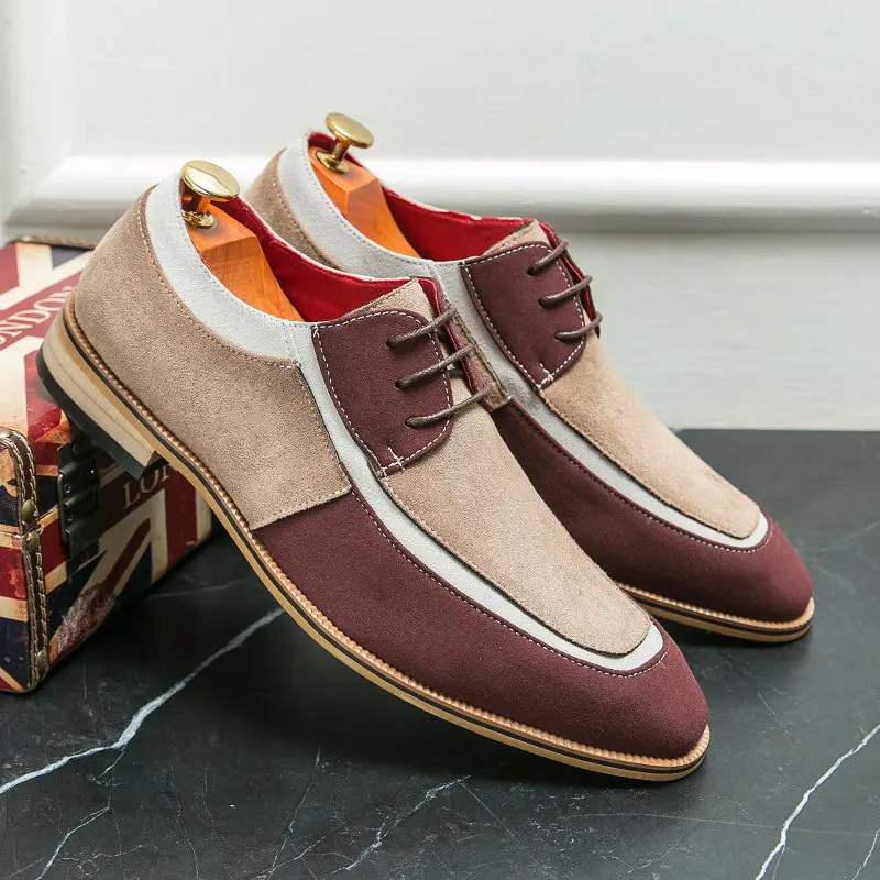 

2023 New Design Elegant Mens Dress Shoes Size 47 48 Comfortable Suede Shoes for Men Evening Party Oxford Shoes Man sapato social