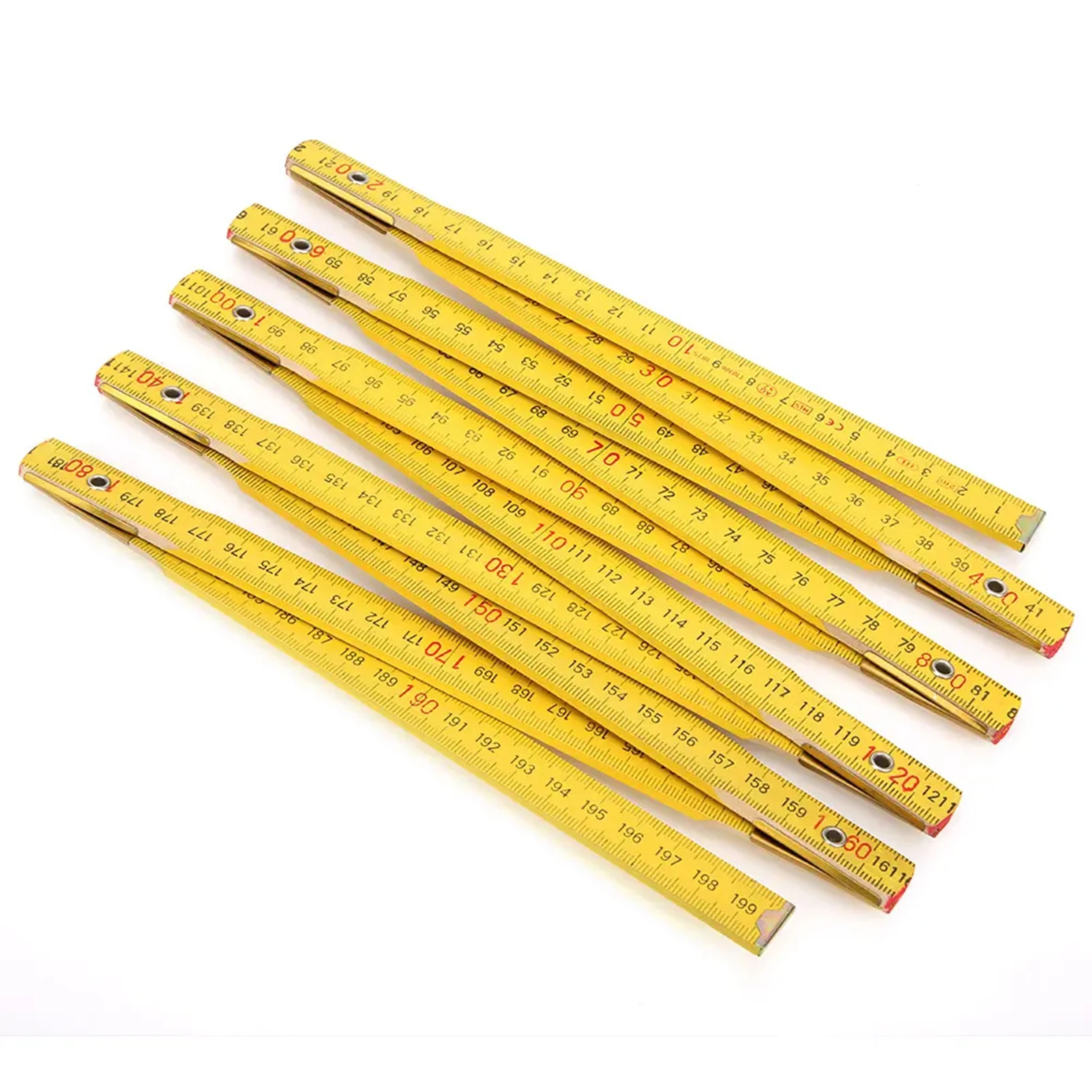 Wooden Double-Sided Folding Ruler for Carpentry and Teaching