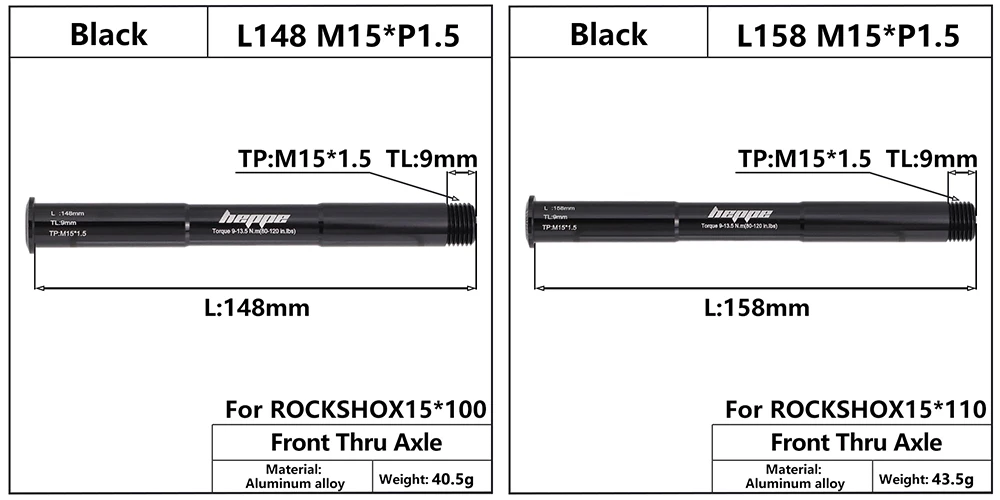 Description Picture 3 of itemHEPPE Bike Front Fork Thru Axle MTB Fork Barrel Shaft M15 Thru Axle Skewer Multi-color Axis for 15x100 15x110 ROCKSHOX Fork