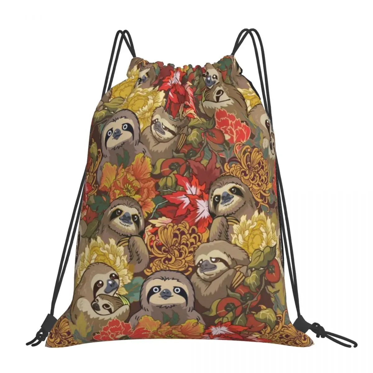 

Because Sloths Autumn Backpacks Fashion Portable Drawstring Bags Drawstring Bundle Pocket Sports Bag BookBag Man Woman School