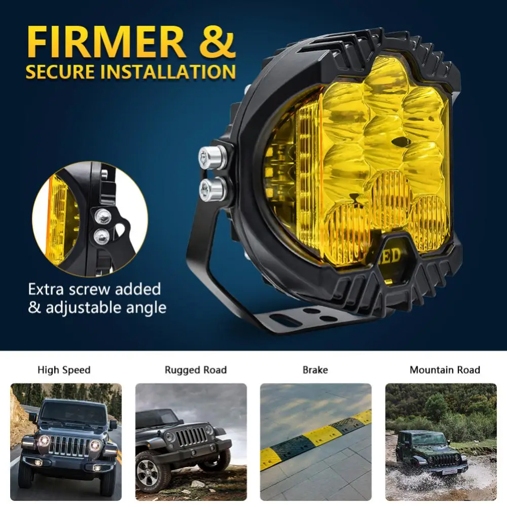 

5Inch LED Headlights DRL Hi/Lo Beam 50W 5000LM 5'' 9LEDS For Wrangler Offroad Jeep Lada Niva 4x4 UAZ 12V 24V