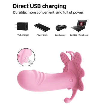 Wearable Butterfly Dildo Vibrators 10 Speeds Vibrating Panties Clitoris Stimulator G Spot Massager Sex Toys for Women 3