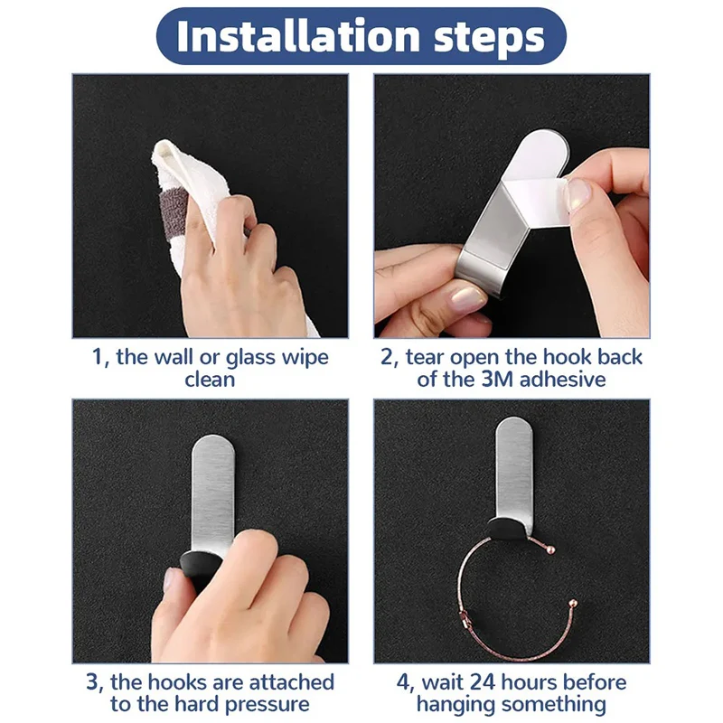 Description Picture 5 of itemMulti color non punching kitchen and bathroom wall adhesive hooks traceless nails multifunctional household adhesive hooks