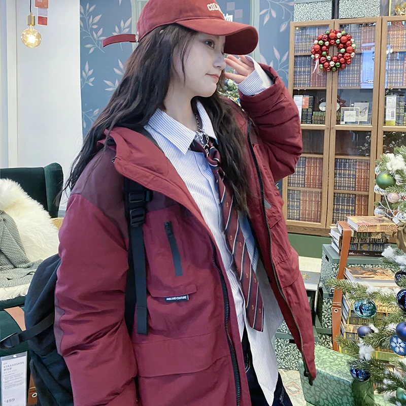 

Winter New Down Jacket Women's Short Coat Korean Style Warm Padded Cargo Jacket