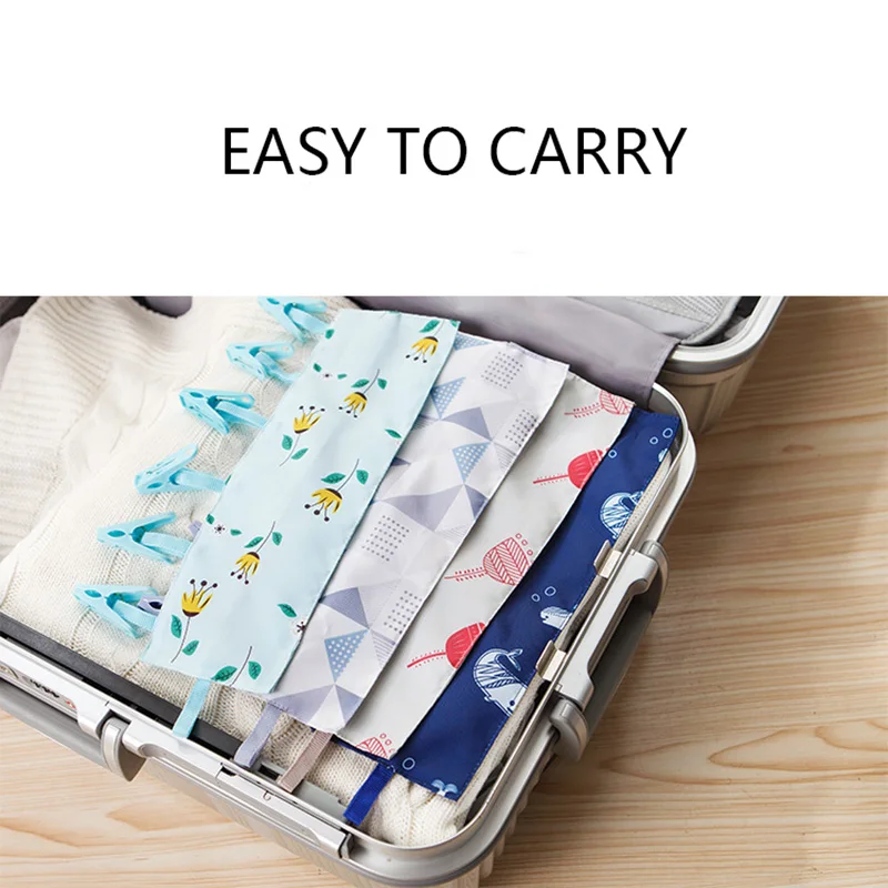 Travel fabric hanger Folding multifunctional go out portable clothespin underwear clip Velcro home hanger 3