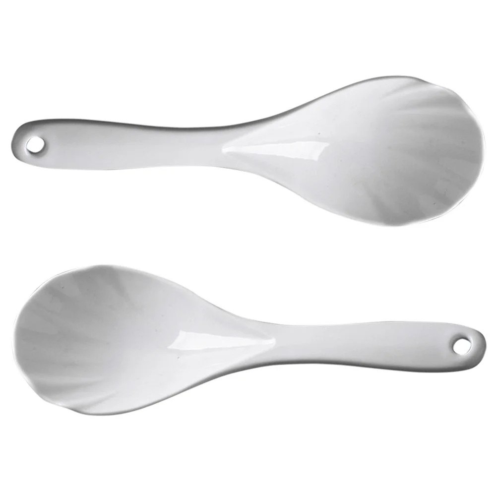 

2 Pcs Rice Spoon Kitchen Utensil Wear-resistant Simple Paddle Spatula Pp Scooper