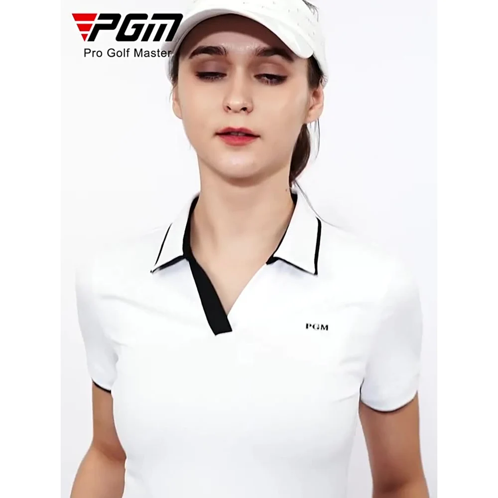 Women Golf Clothing PGM Golf Women's T-Shirts Sports Leisure Summer Short Sleeve Lady Elasticity Quick Dry Breathable YF558 S-XL