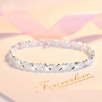 High Quality 925 Sterling Silver Fashion Multiple Styles Bracelet Chain For Women Fashion Wedding Party Beautiful Jewelry Gift
