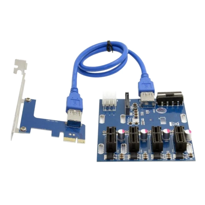 

Плата расширения PCI-E 1-4 PCI Express, мини-карта ITX на внешний 4 слота PCI-E, адаптер Pcie, карта усиления порта