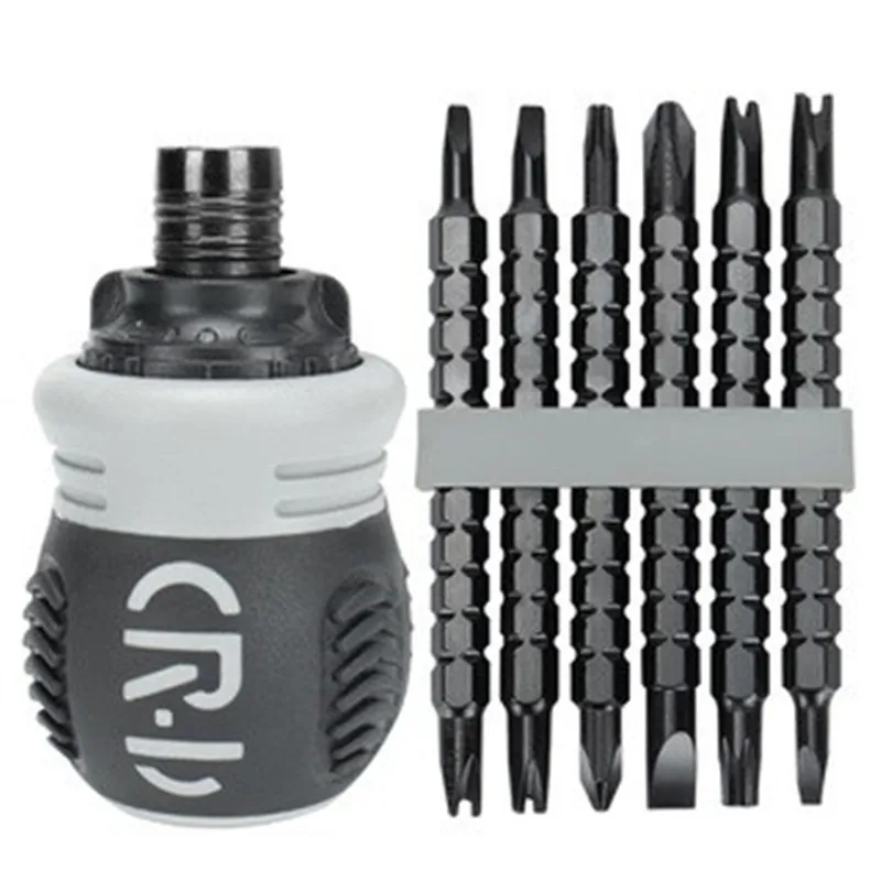 

Mini Ratchet Screwdriver Rotating Handle Set CRV Telescopic Detachable Multi Shaped Short Handle Cross Triangle Head Repair Tool