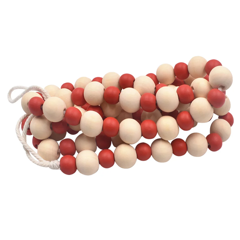 

Farmhouse Bead Banners Cotton Rope Wooden Beads Country Home Decor Party Supply