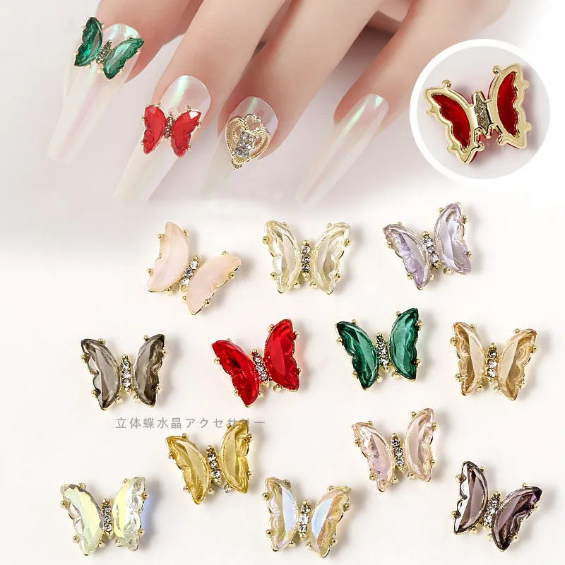 

10 шт./партия, подвески-бабочки для ногтей