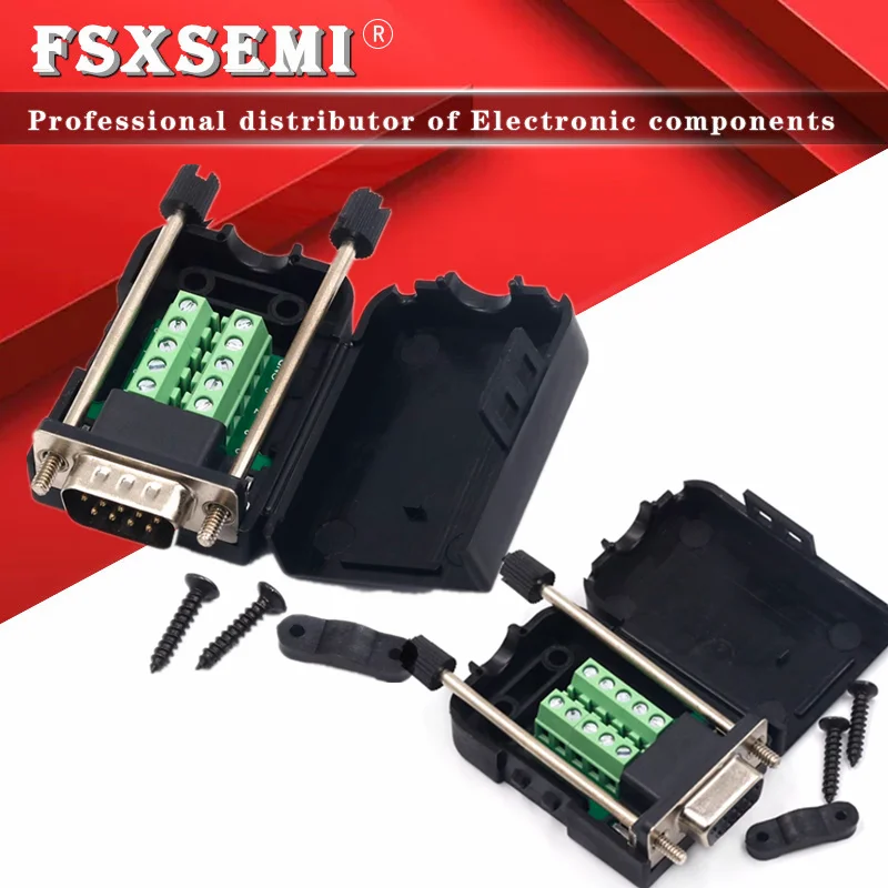 Connettore Db9 Com Terminale A Saldare Senza Trasferimento Connettore Maschio Db9 Rs232 Db9 Breakout D-Sub Connettore Femmina