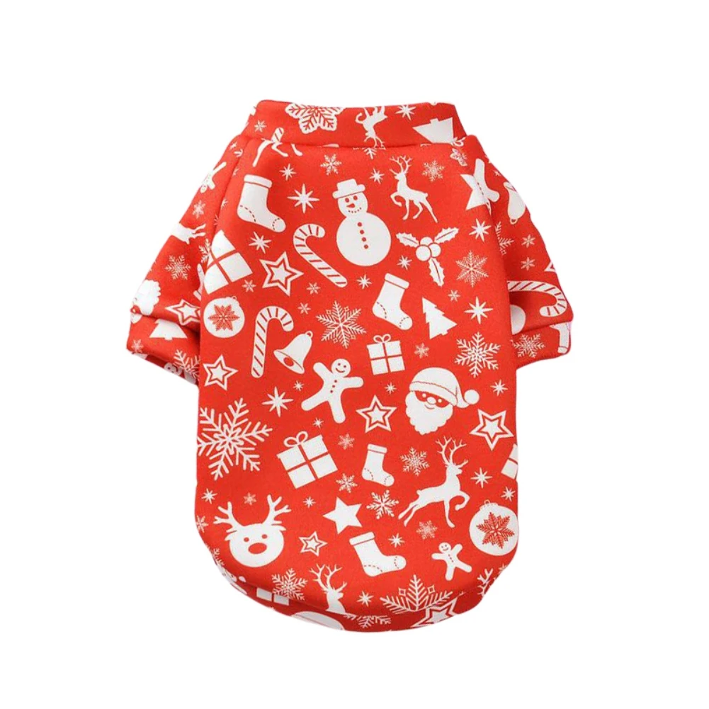 thumbnail image 1 of Suéteres de vellón para cachorros, sudaderas con capucha para mascotas, suéter navideño para vacaciones, sudadera cálida para perros pequeños, gatos, ropa para mascotas de Año Nuevo, 1 of 5