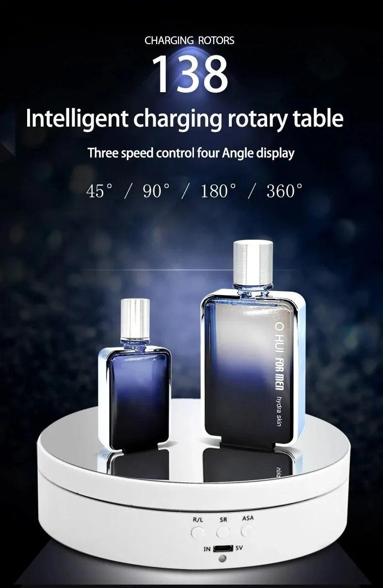 Description Picture 4 of itemThree Speed Adjustable Angle Intelligent Charging and Rotating Shooting Display Table Turntable for Electric Display