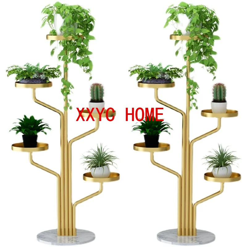 

Wrought Iron Living Room Floor Plant Shelves Balcony Indoor Storage Flower Pot Stands Simple Restaurant Multi-layer Plant Racks