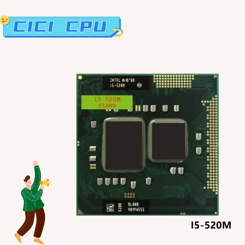 Processore Core I5 520M I5 520M 3M Cache Processore Cpu Per Laptop Da 2.4 Ghz Slpcb Slbu3 I5-520M Socket G1 / Rpga988A