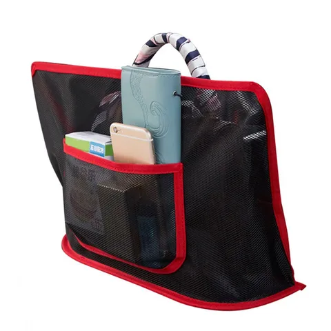 Seats Storage Net Bag Between Seats Divider Pet Barrier Car Interior Organizer Adjustable Handbag Pocket Auto Accessories