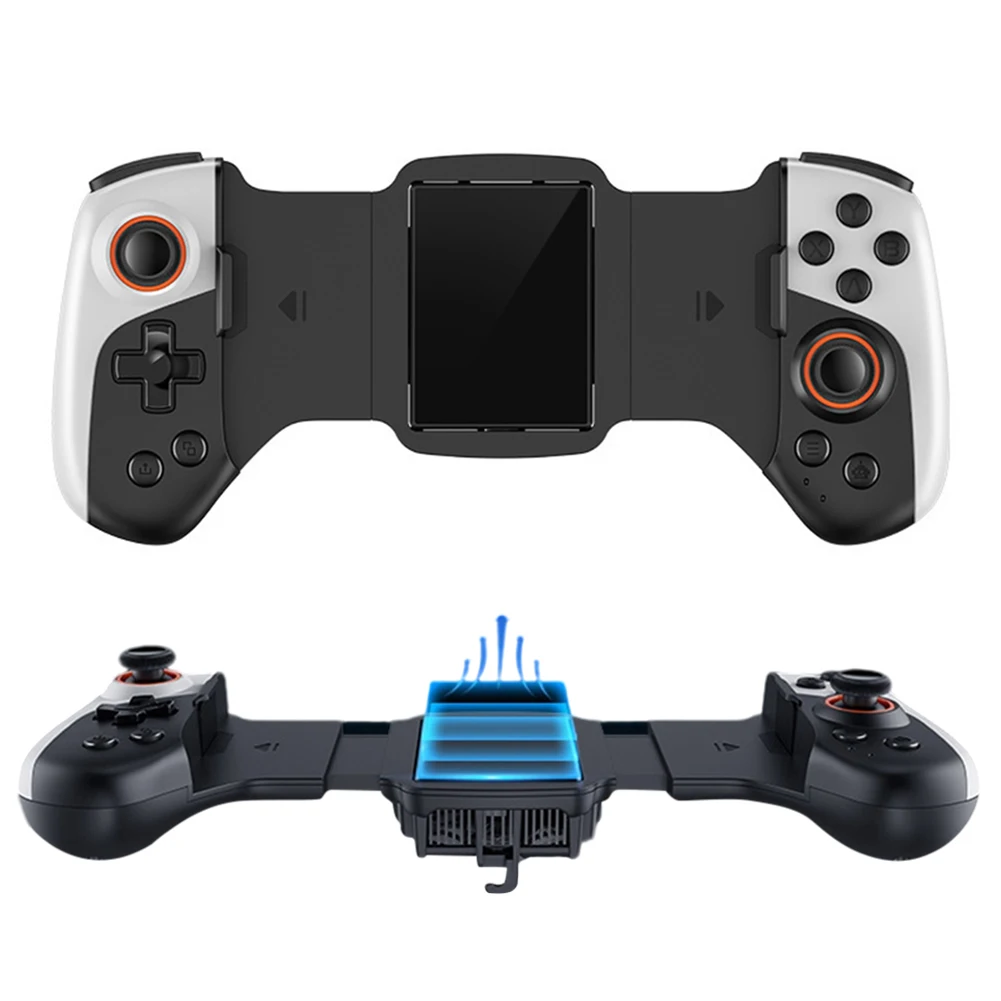 Kontroler do telefonu komórkowego 2 w 1 z podwójnym joystickiem, chłodzeniem i bezprzewodowym trybem gry, 300mAh, kompatybilny z iPhone, Android, Switch i PC.