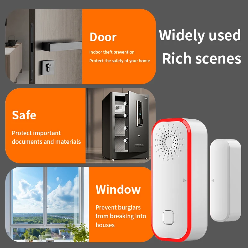 Tuya WiFi Door Magnetic Sensor Smart Alarm Door and Window Sound and ...