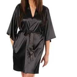Women Solid Kimono Robe Fashion Bath Night Robe Sexy Bathrobe Large Size Bridesmaid Dressing Gown for Wome Sleep Wear