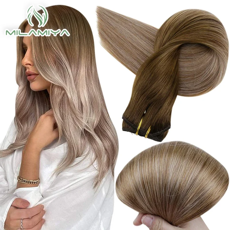 7Pcs Clip in Human Hair Extensions 100% Real Human Hair Clip in Extensions Clip-on Pieces Straight Remy Black