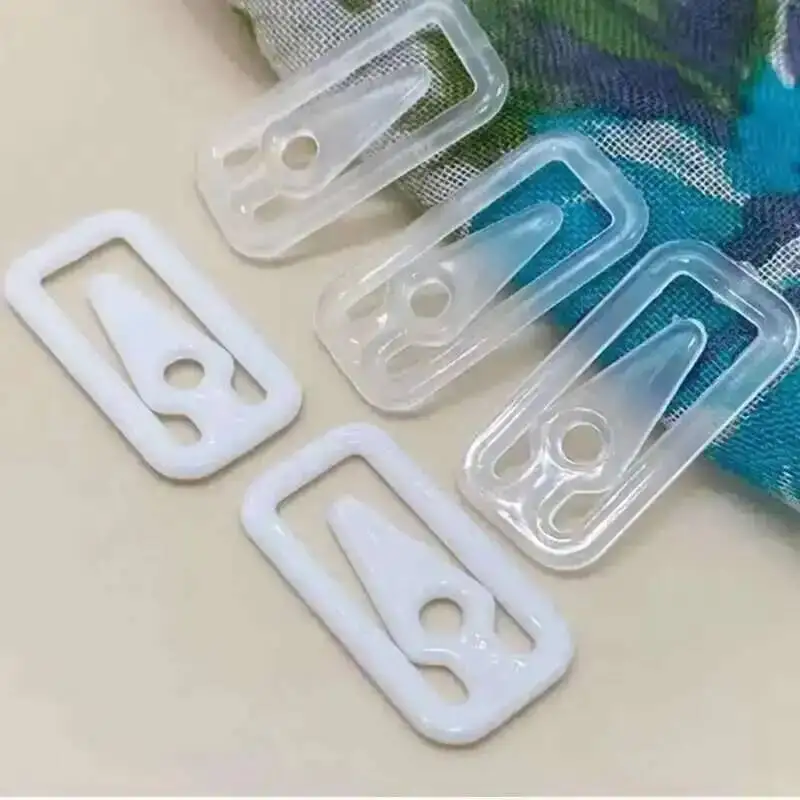 500 Stück Kunststoff-Hemdklammern, quadratisch, transparent, weiß, für Unterwäsche, Hosen, Kleidungsstücke, Verpackung, Rückenverschluss, Wäscheklammern – Detail 1