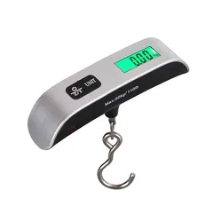 Portable Electronic Hanging Luggage Scale with Digital LCD Display, 110lb/50kg Capacity (Hook style)