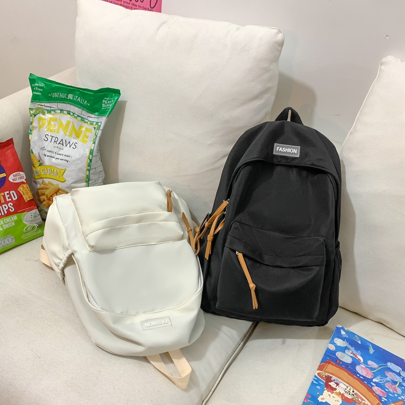 Simple Solid Color Casual Backpack, Lightweight Versatile High School Student Bag, Versatile Solid Color Daypacks ForHangingOut