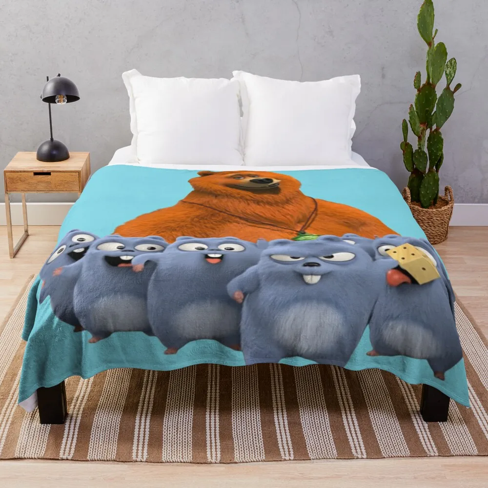

Grizzy and the Lemmings Plush Toy Throw Blanket Polar blanket Single Blanket