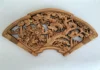 Fan-Shaped Wood Carving Decorations, Exquisite Home Crafts Decorations, Auspicious dragons and phoenix 2