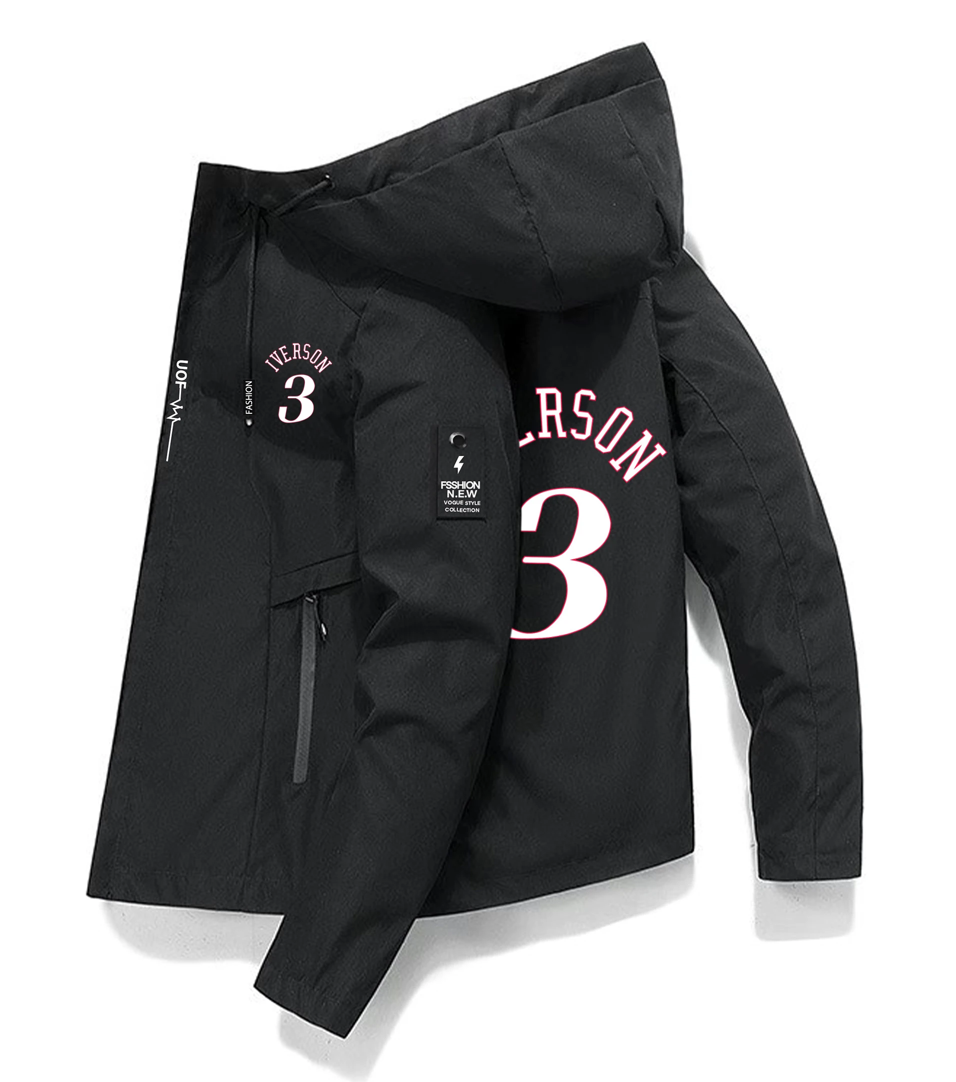 

Новинка, модная мужская куртка IVERSON № 3 на весну и осень, Спортивная повседневная одежда с капюшоном и длинными рукавами, мужские свободные топы большого размера