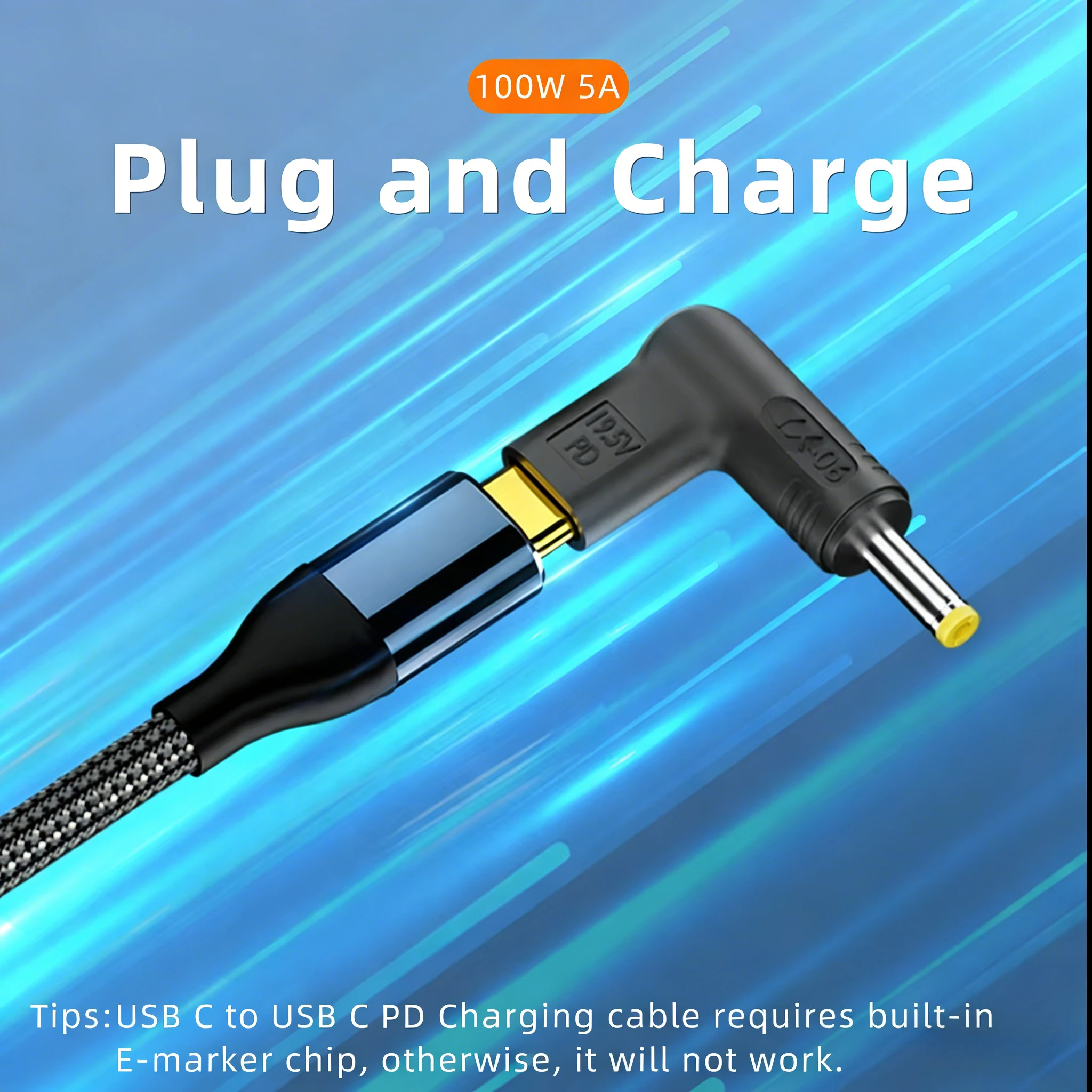 ? P ? D 100W 타입 C - 유니버설 노트북 충전기 컨버터 (아수스, 레노버, HP, 델, 에이서, 삼성 USB C 고속 충전 어댑터 커넥터)