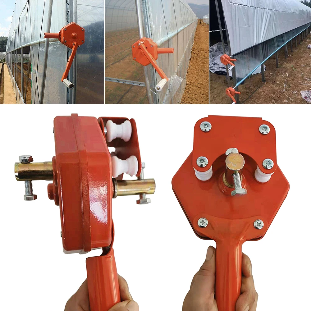 Ventilation-Lifting-Device-Low-Noise-Sidewall-Film-Easy-Install-Ranch-Self-Locking-Roll-Up-Machine-Greenhouse.jpg Szellőzés Emelőkészülék Alacsony Zajú Oldalsó Film Könnyű Telepítés Ranch Önzáró Tekercselő Gép Üvegházhatású Kézi Hajtókar Csörlő - Image 4