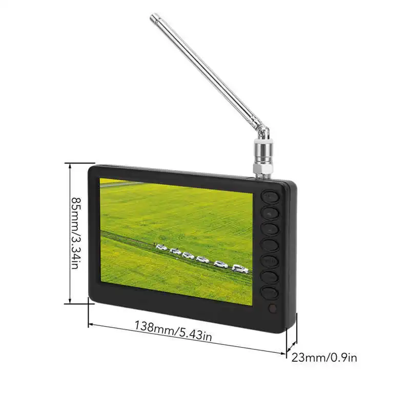 5 Inch Portable TV Rechargeable Mini Pocket TV with Stand for Fishing Driving EU Plug 110-220V portable tv