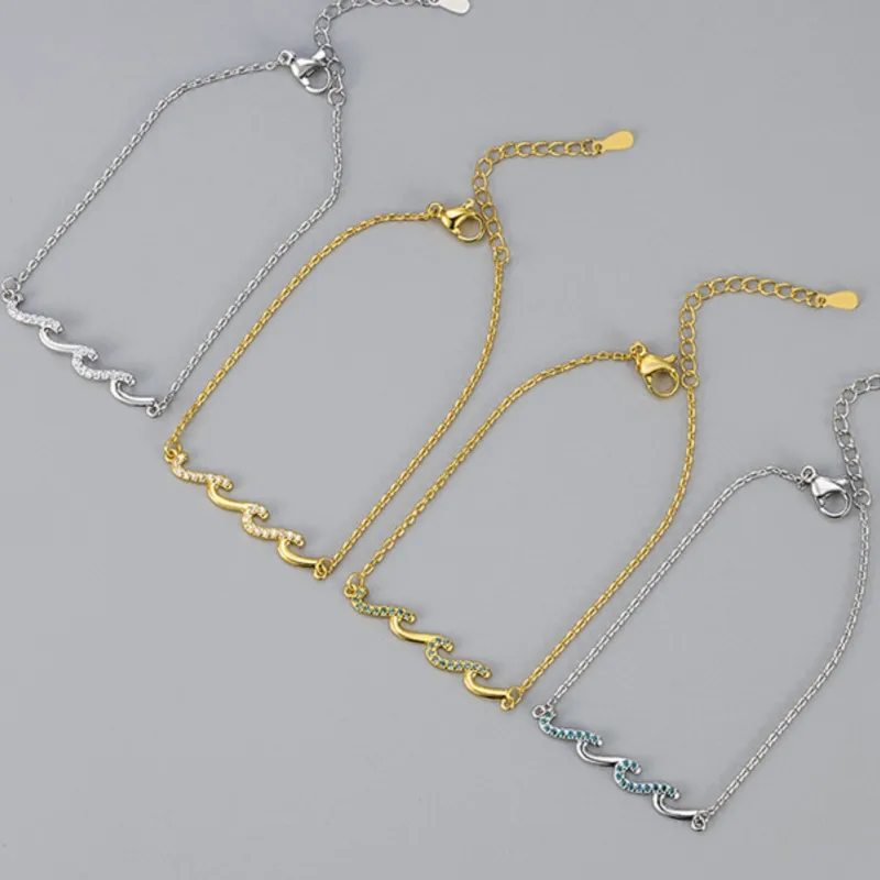 Light Luxury Wave Geometry Bracelet for Women Rhinestone Crystal Bracelets Women Wedding Wristband Party Jewelry Gifts