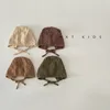 Fashion Retro Hollow Children Knitted Hats Handmade Crochet Flower Girls Parent-child Outdoor Cotton Hat 2024 Autumn Winter Caps 1