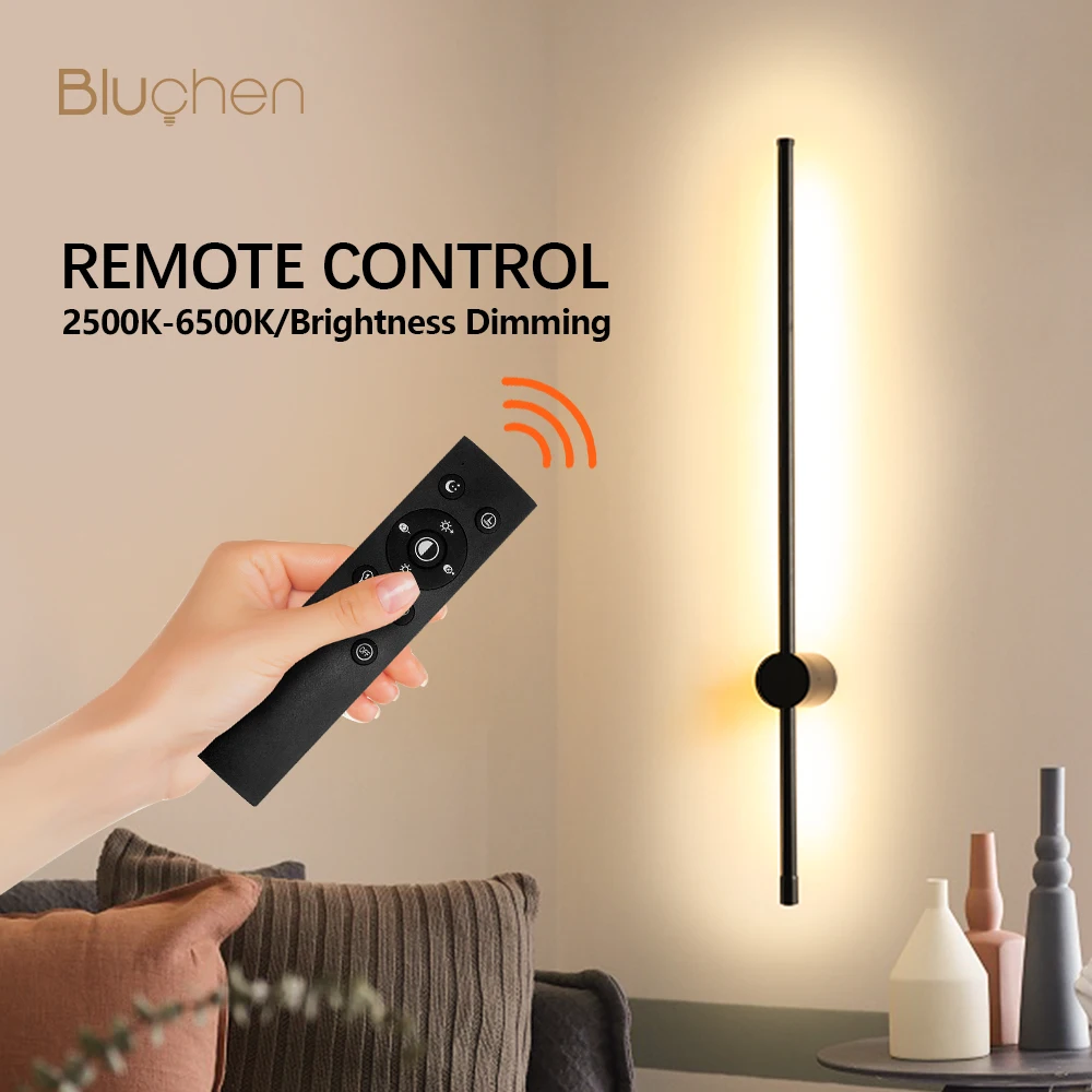 RemoteControlDimmingLedWallLampAC85265ModernLongWallLight