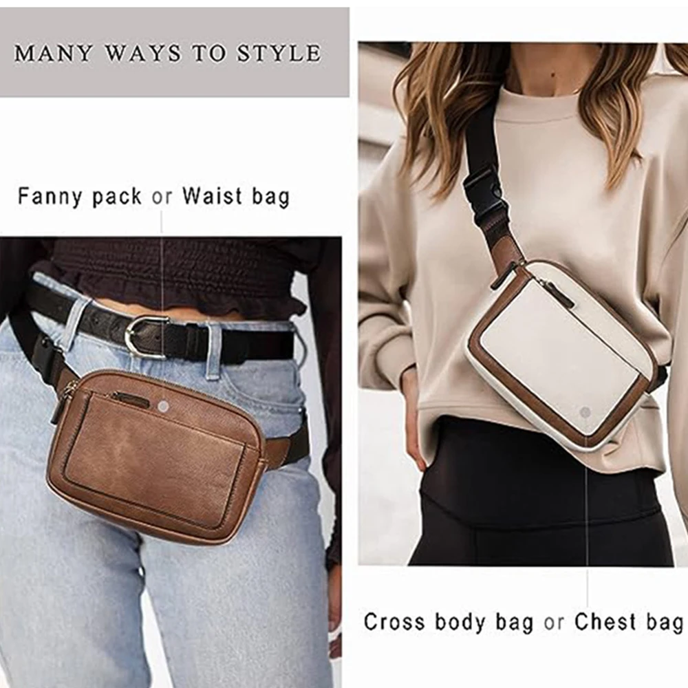 Crossbody Chest Bags For Women Casual Fashion Small Waist Bag Daily Matching Waterproof PU Leather Pack With Adjustable Strap
