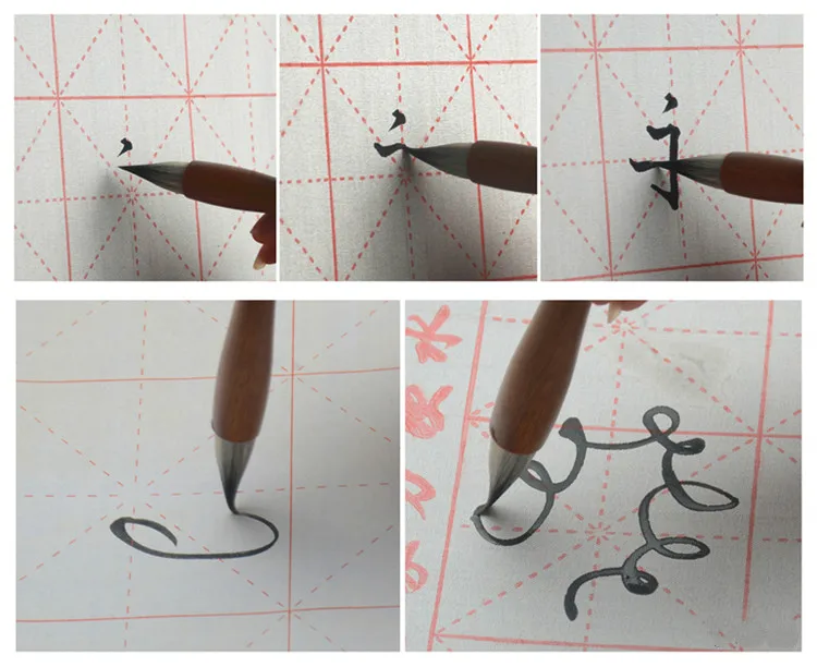 Chinesischer Pinsel aus gemischtem Kaninchenhaar, hochwertiger chinesischer Kalligrafie-Zeichenpinsel für Erwachsene, Kurzhaar-Kalligrafie-Schreibpinsel für Anfänger – Detail 12