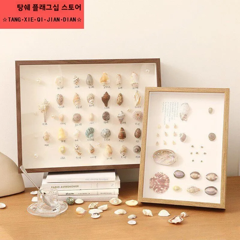 수제 DIY 액자 속이 빈 디자인 스톤 쉘 식물 드라이플라워 보존 전시 아트 프레임 홈 데코 아이템
