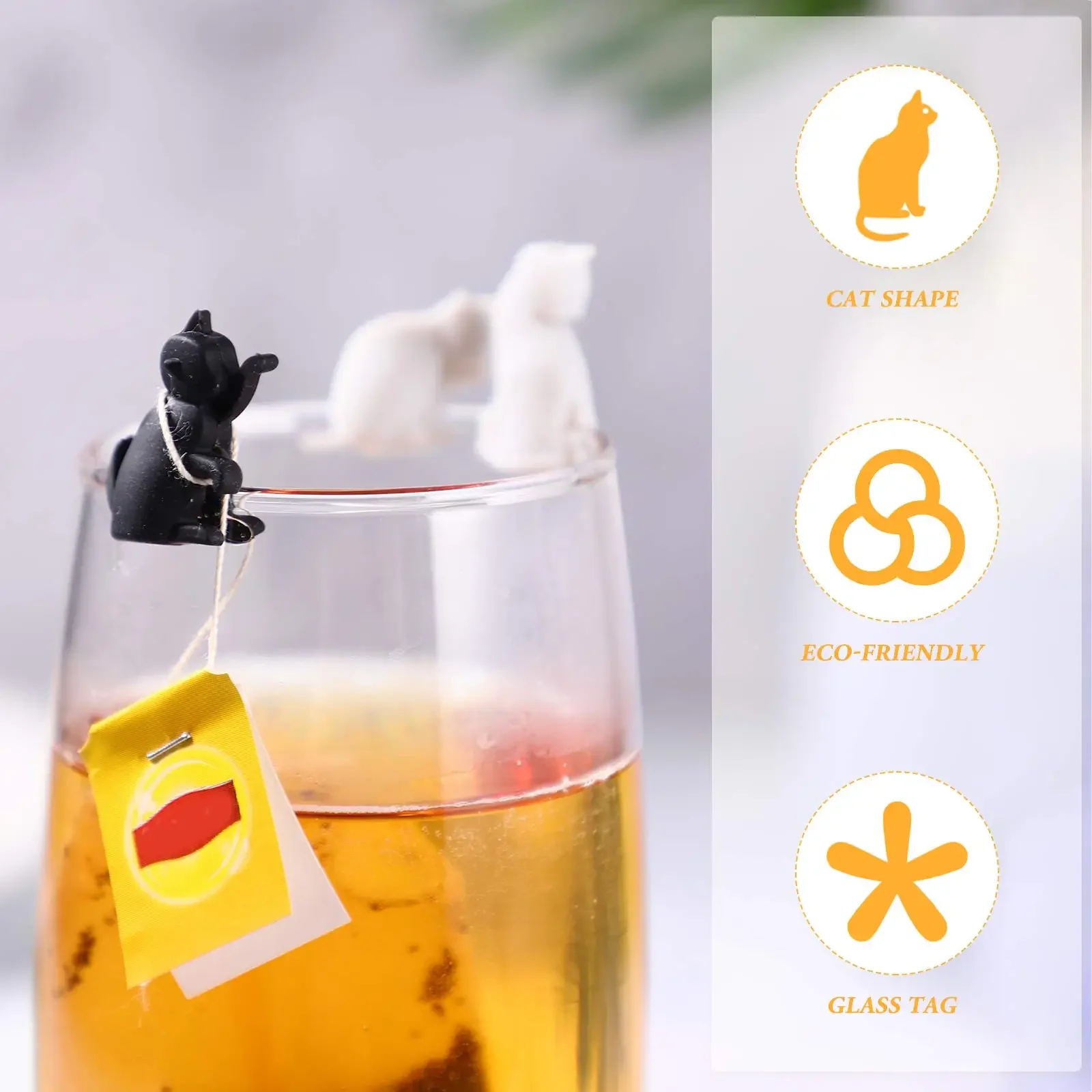 12pcs Wine Glass Markers Drink Identifiers Silicone Cat Glass Marker Wine Charm for Party Decoration Tasting Cocktail wine glass marker wine glass decorations