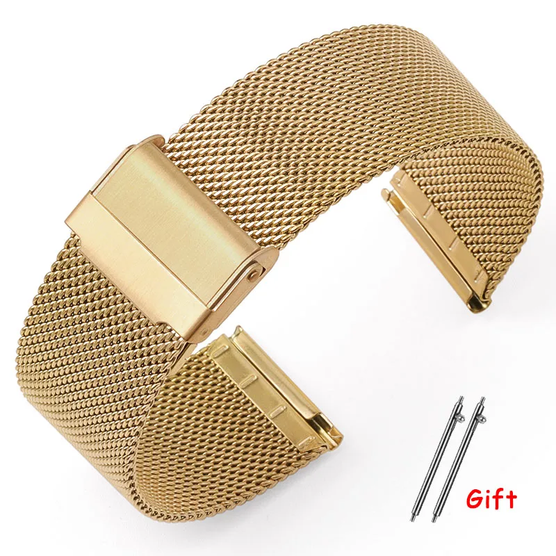 Sleek Milanese Mesh Stainless Steel Quick Release Bracelet Strap