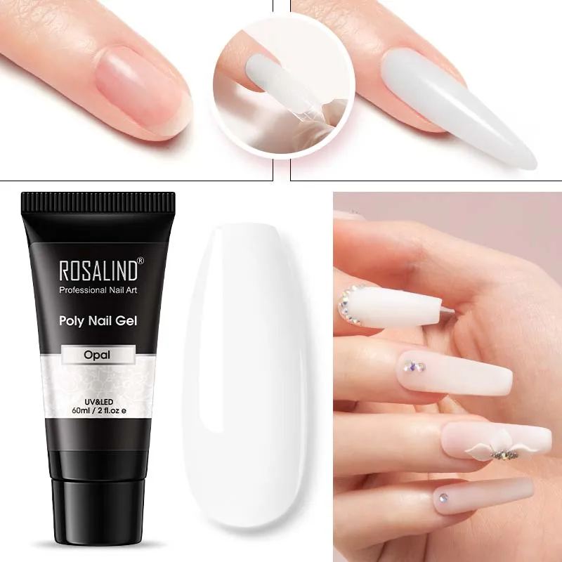 ROSALIND 15ml/30ml/60ml Poly Nail Gel for Extension White Builder Gel UV Nail Poly Gel Extension For Nail Art Design