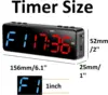 BTBSIGN Bluetooth Gym Timer  APP Control Workout Timer USB Rechargeable Battery Clock Stopwatch 1 Inch Blue Red 5